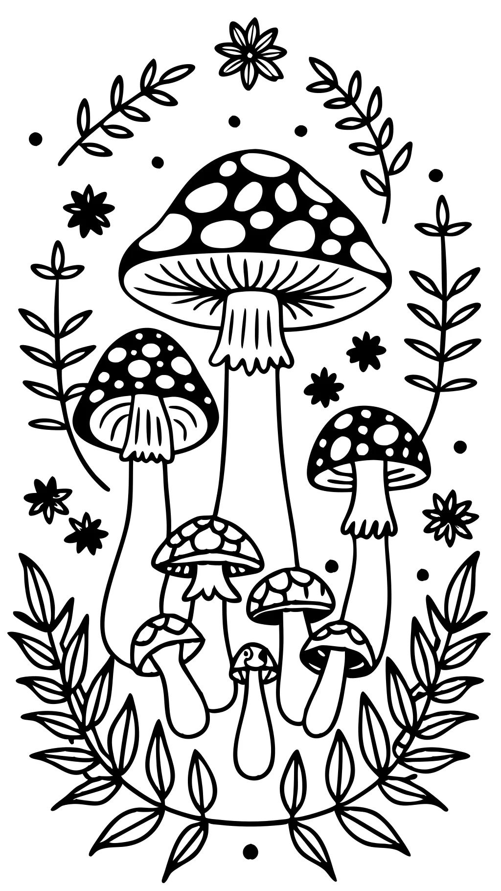 coloriages adultes champignons